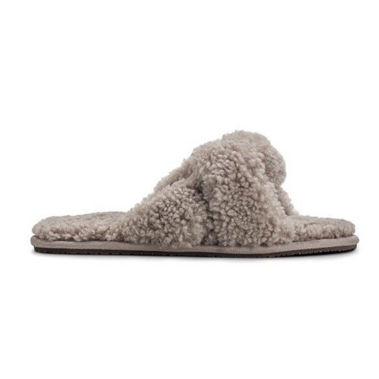 Open Toed Curly Wool Slipper