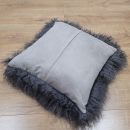 Image of Charcoal Grey Tibetan Sheepskin Cushion
