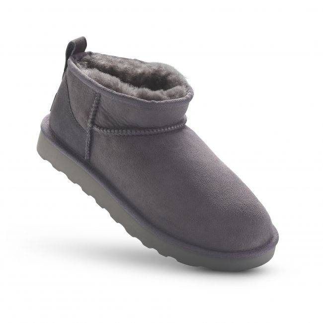Image of Super Short Sheepskin Boots - 'Rabbit' Dark Grey