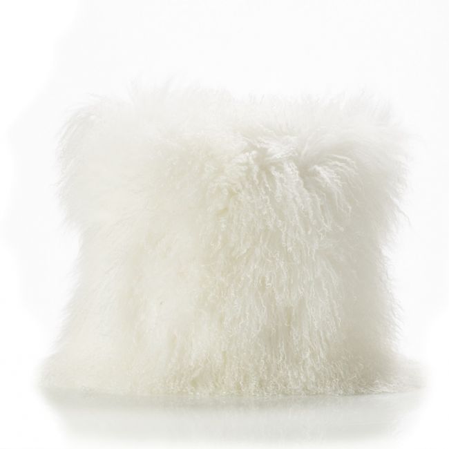 Image of Natural White Tibetan Sheepskin Cushion