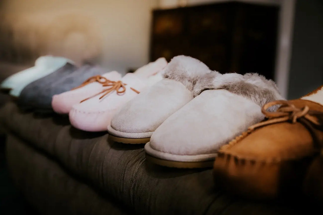 Deodorised and cleaned sheepskin slippers