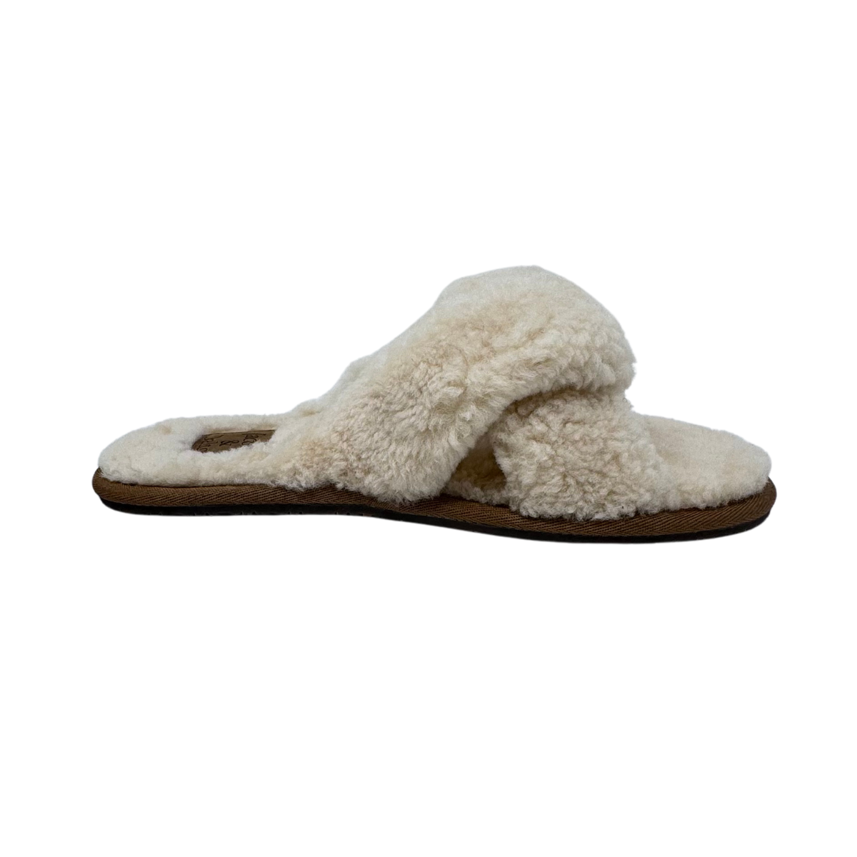 Open Toed Curly Wool Slipper