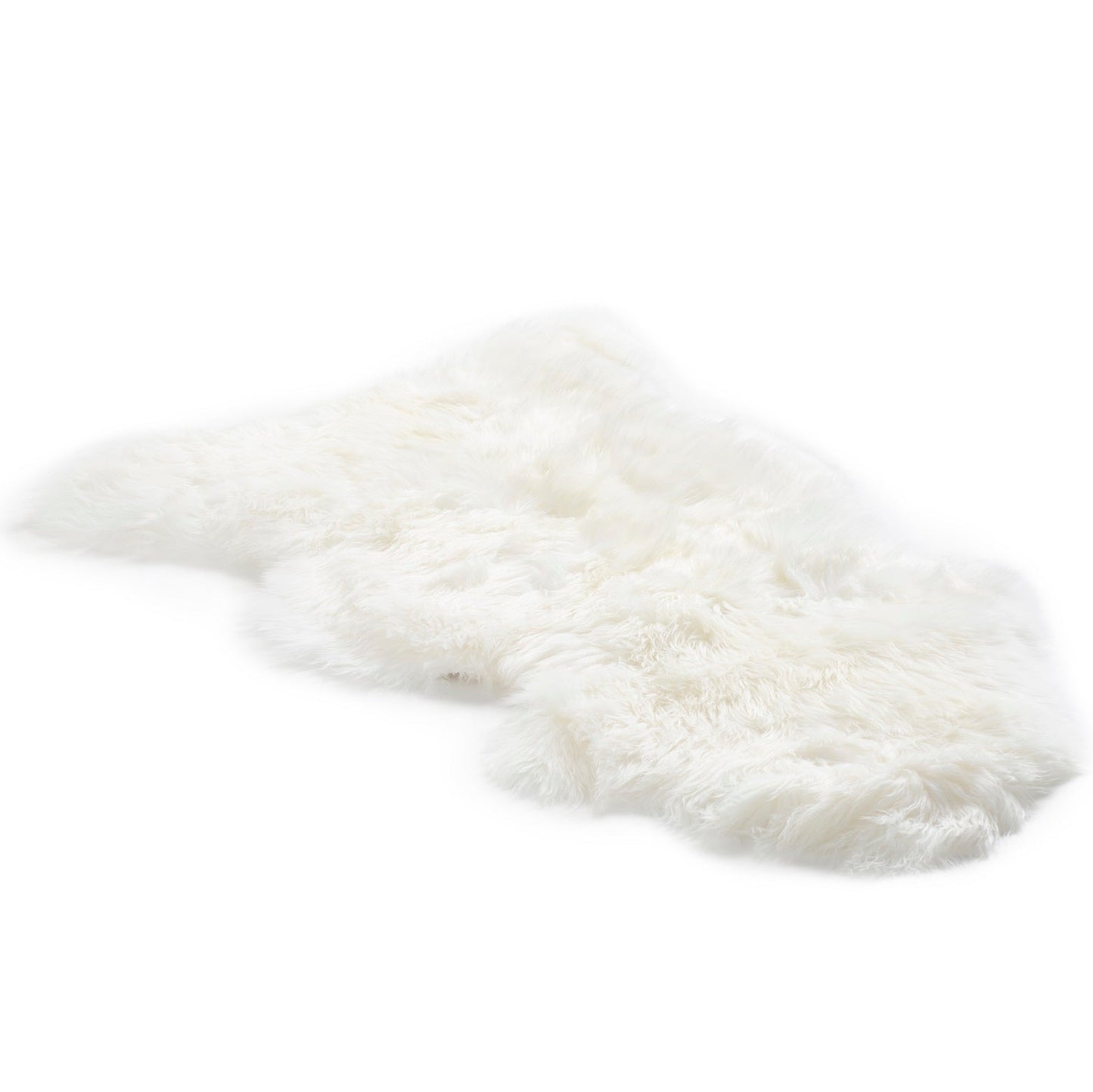 Cream White Long Wool Rug