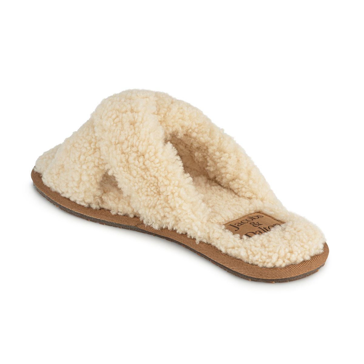 Open Toed Curly Wool Slipper
