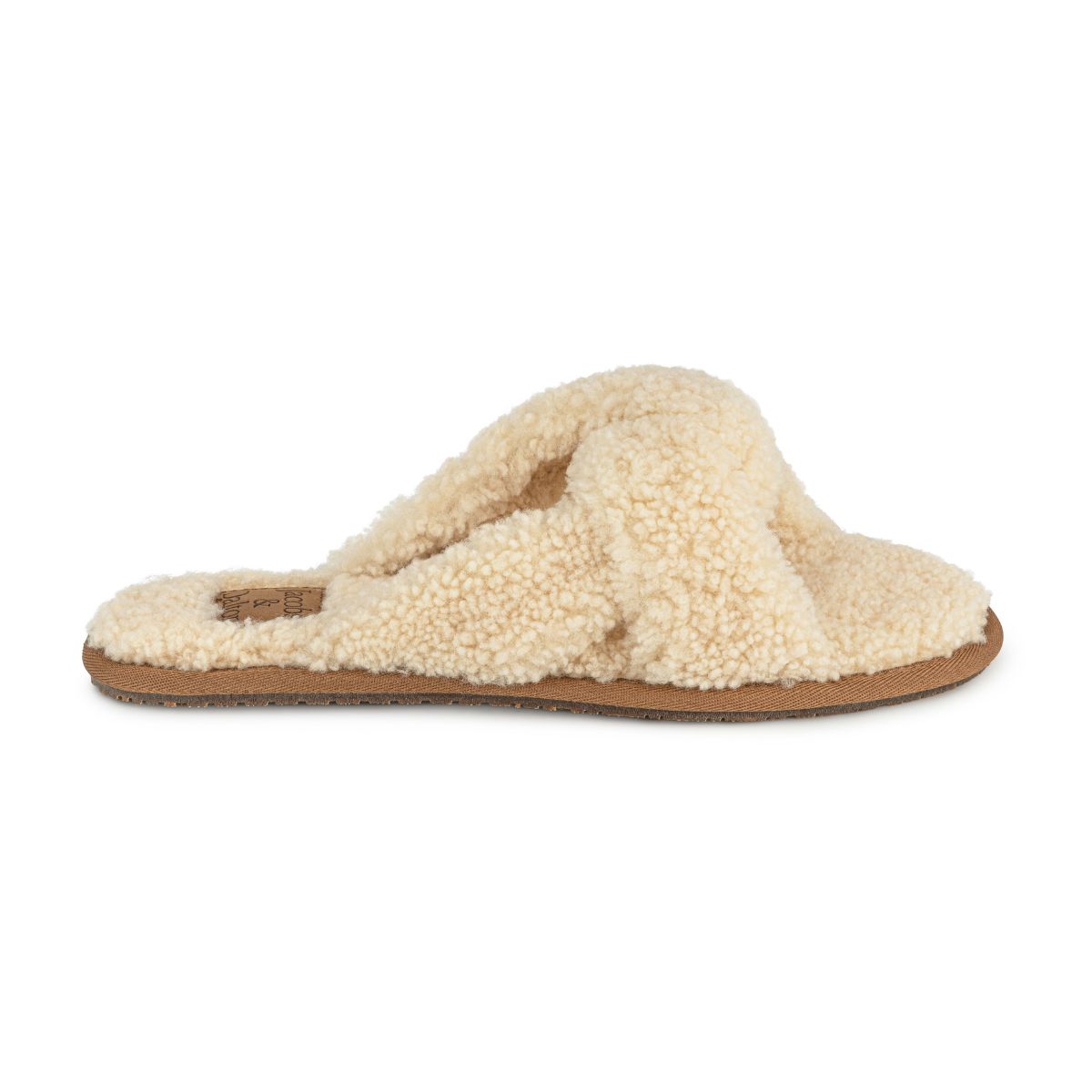 Open Toed Curly Wool Slipper