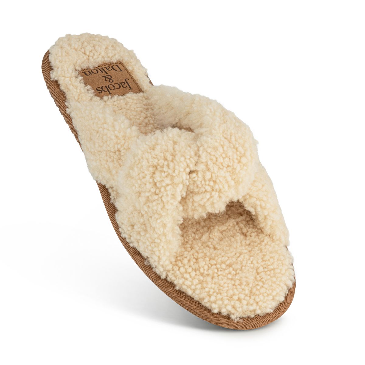Open Toed Curly Wool Slipper