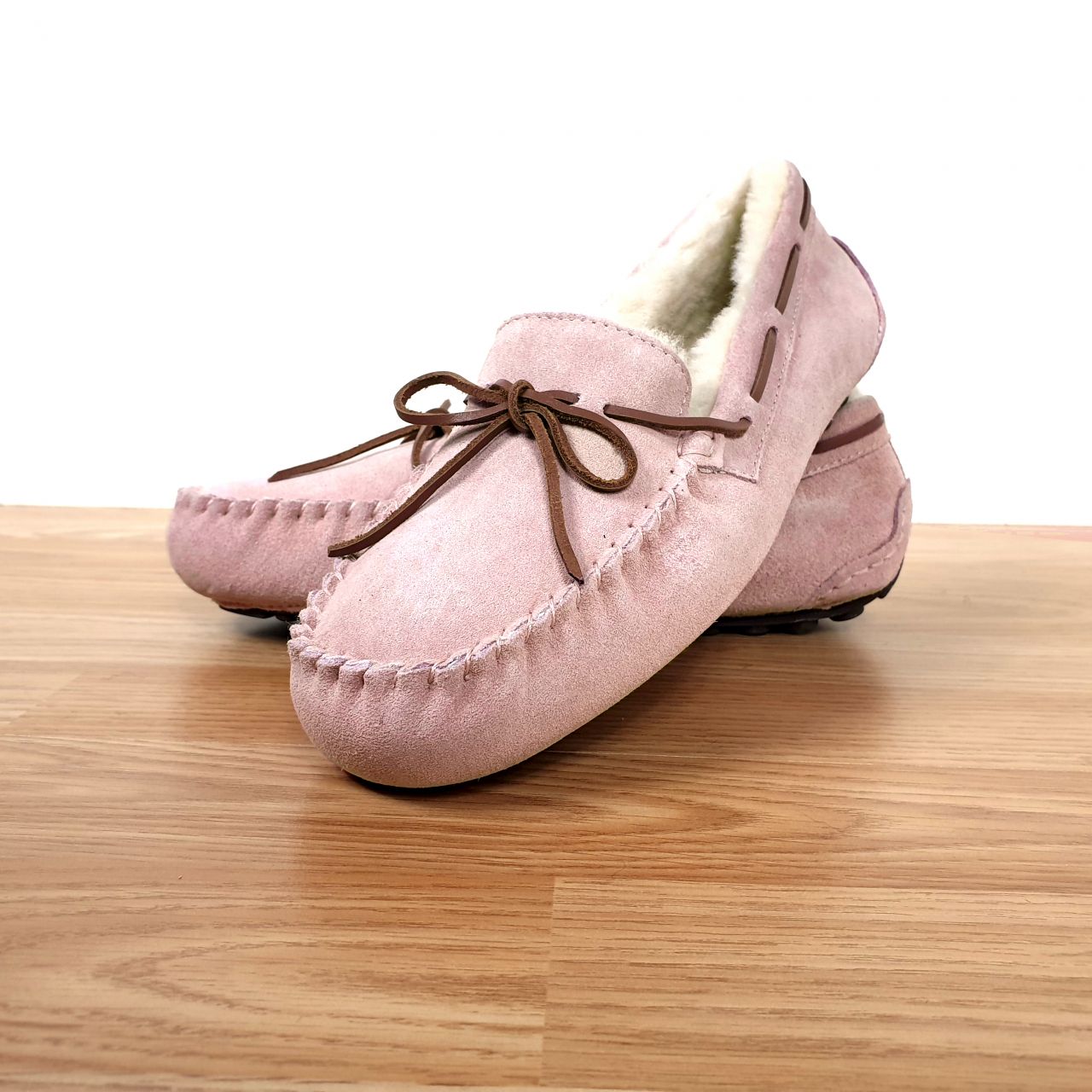 Ladies Pink Moccasin Slippers: Jacobs 
