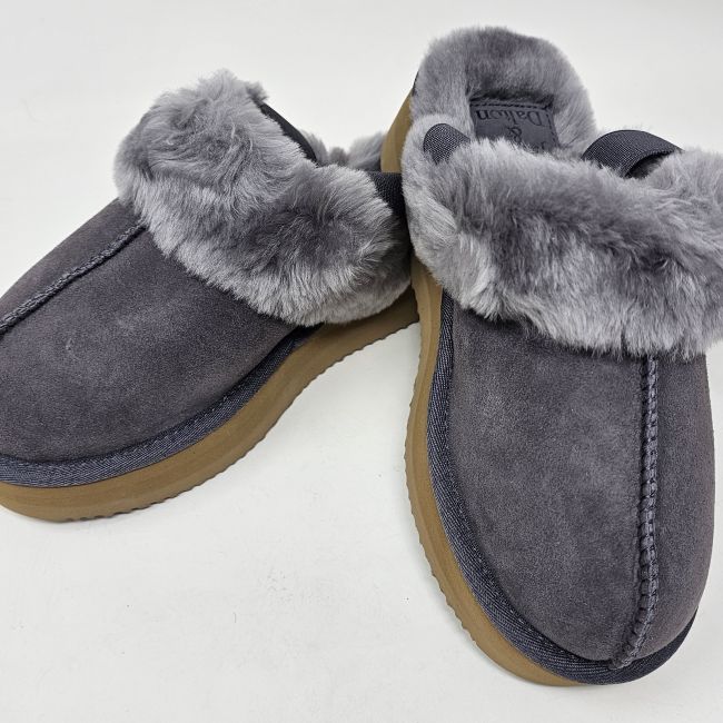 Image of Platform Mule with strap - 'Rabbit' Dark Grey